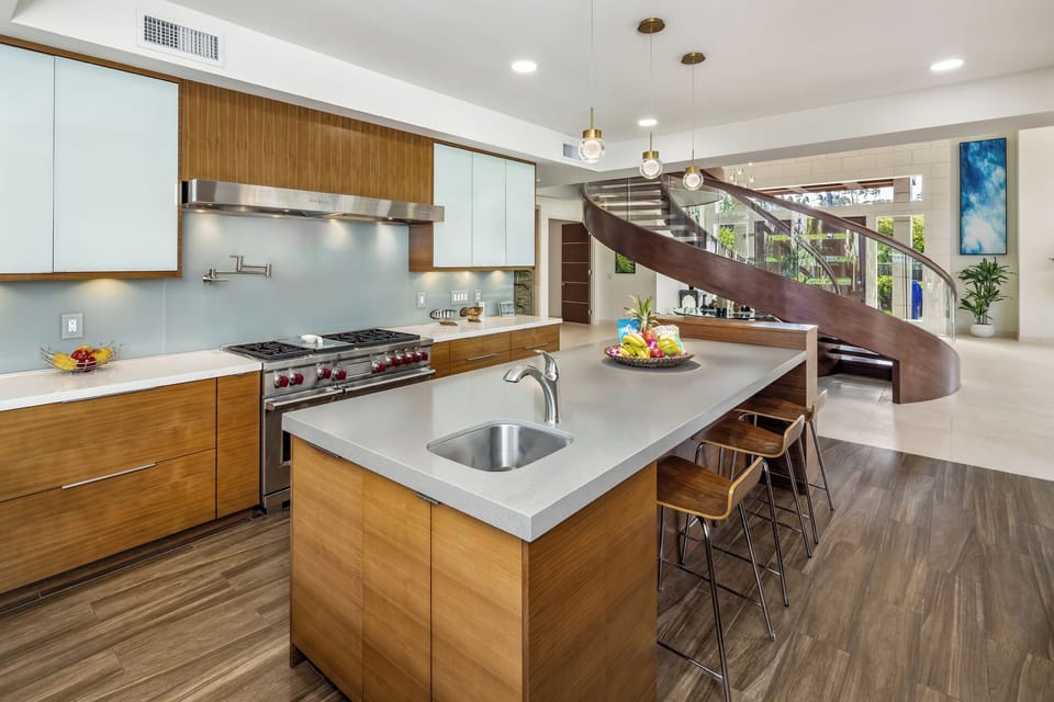 Gather around the island for casual meals and conversations.