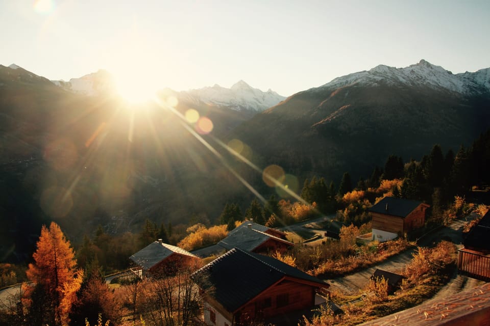View of the valley in front of the chalet