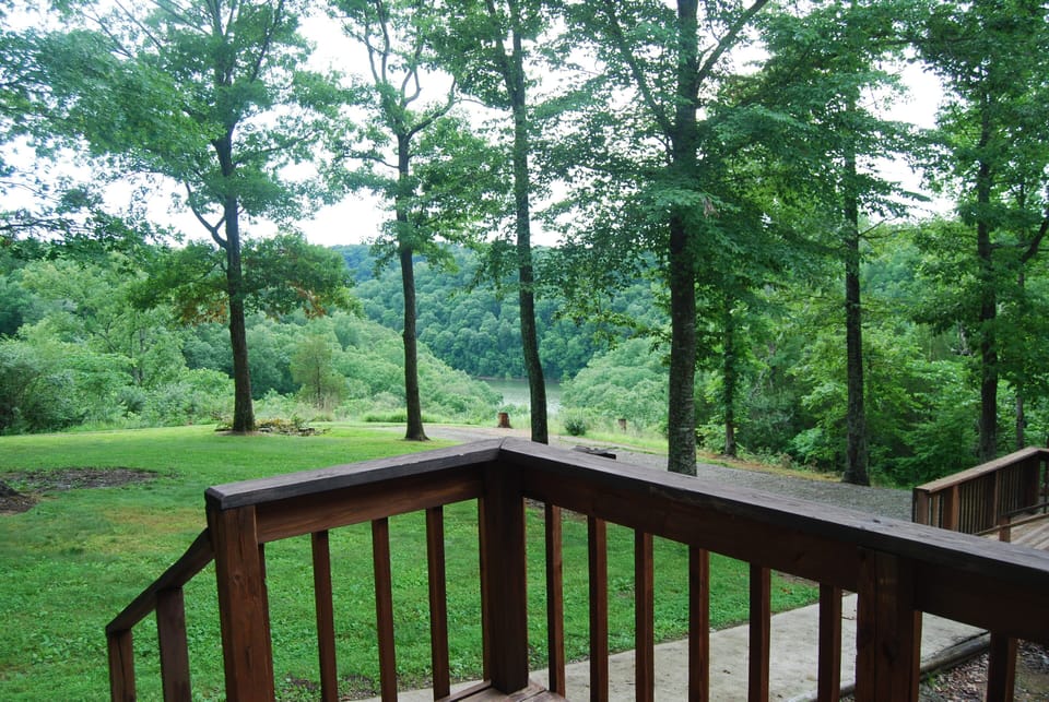 View from the deck of the beautiful setting.