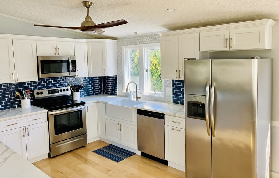 Bright, open, large kitchen.