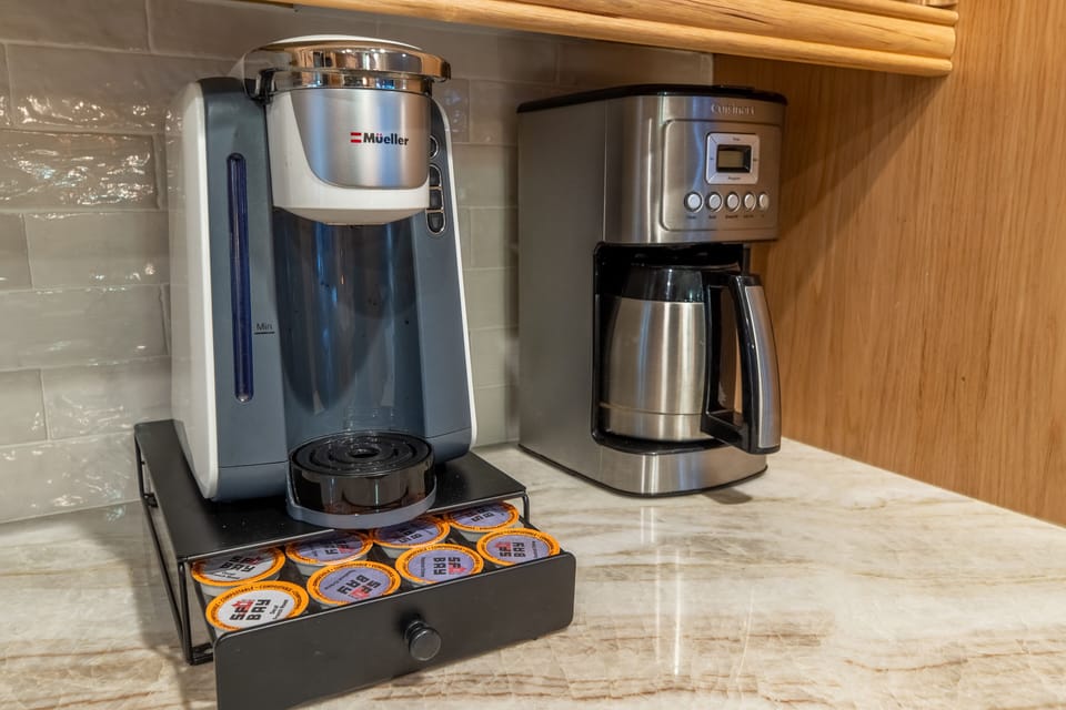 Multiple ways to caffeinate with Keurig style coffee maker and drip coffee maker