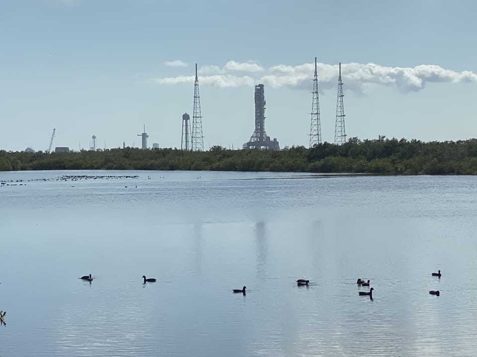 Scenic view of KSC launch pad on the way to Playalinda Beach. 