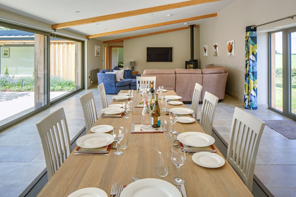 Dining table easily seats 12