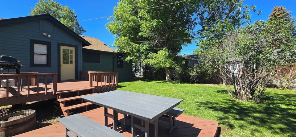 Enjoy dining al fresco in the backyard