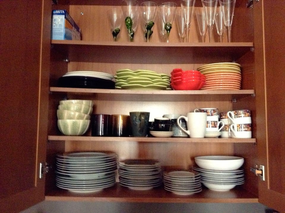 All the dishes, glassware, barware and cooking utensils are supplied
