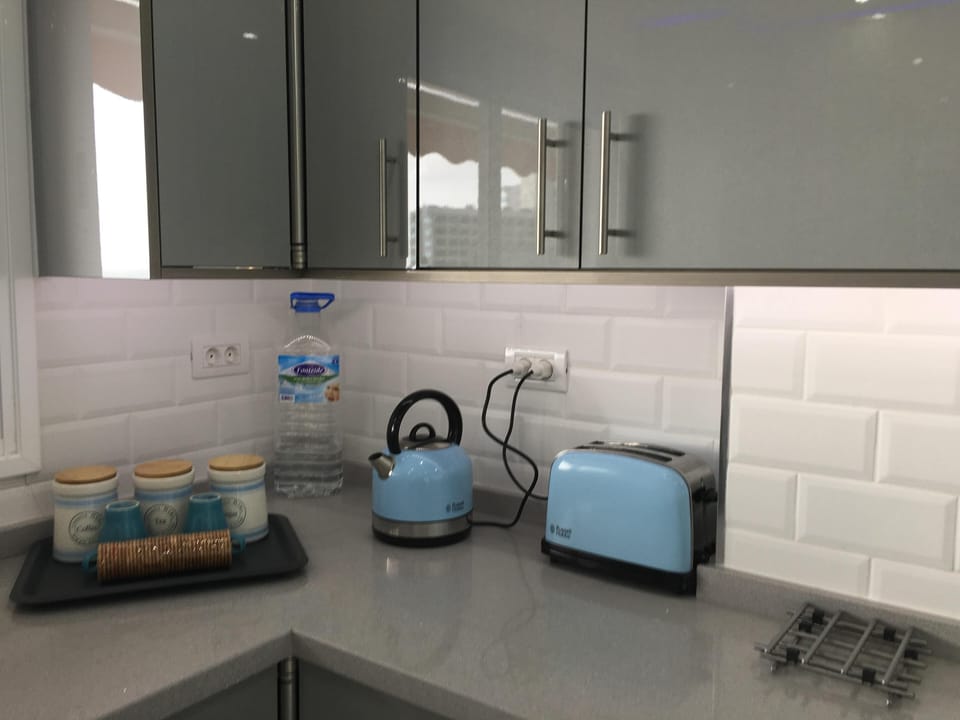 The kitchen is fully equipped for self-catering and a great sea view from window