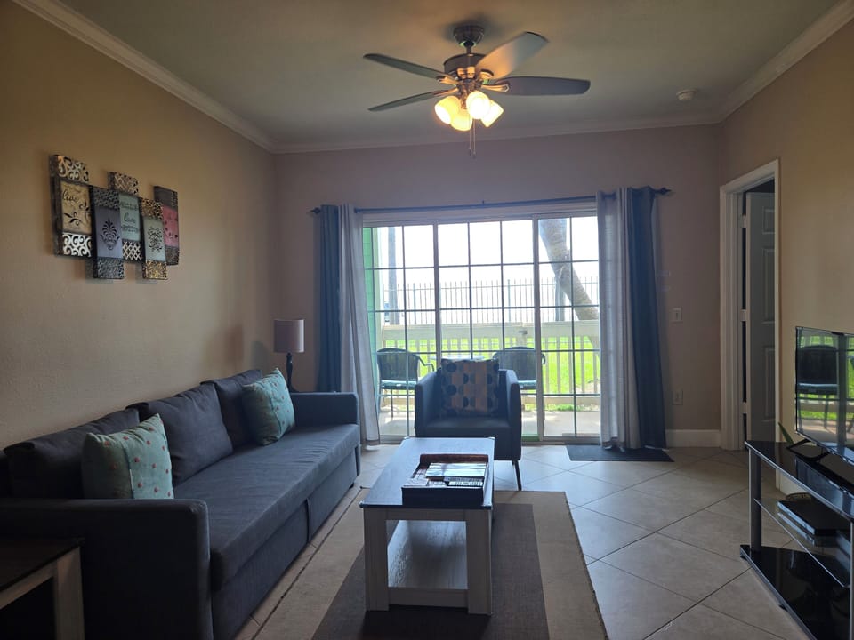 Full view of living room overlooking the view of Gulf of Mexico!