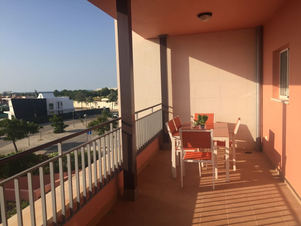 Balcony off dining/living area
