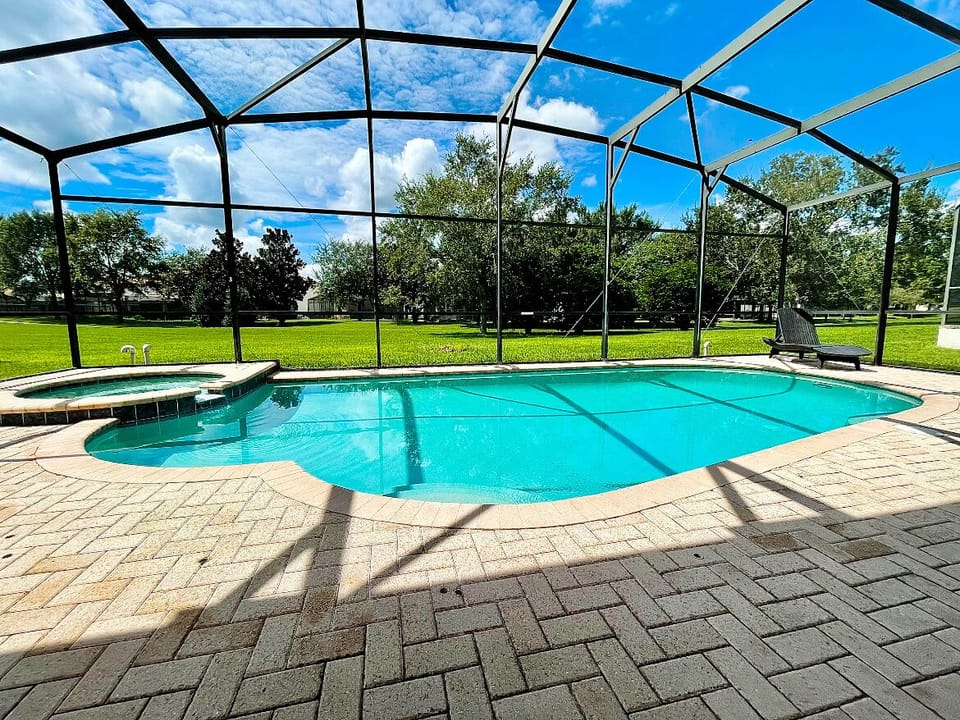 Sunny pool area mid morning to sunset!