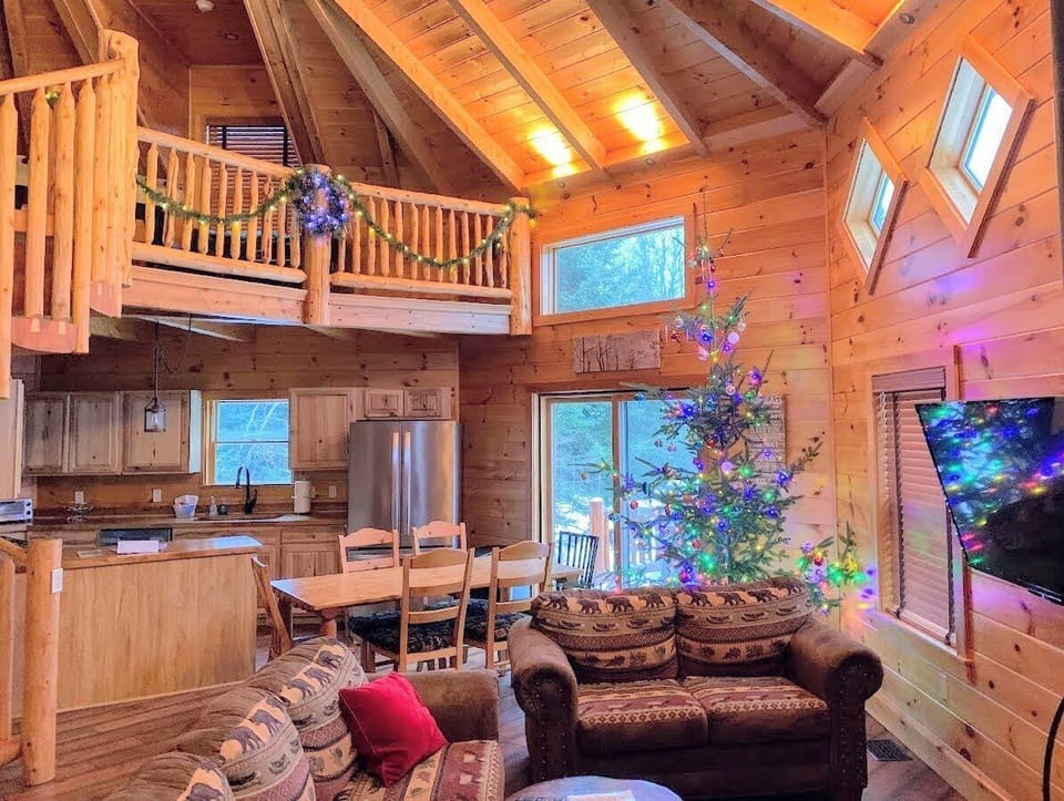 A Christmastime view of the interior.