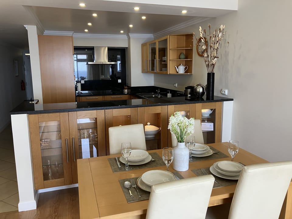 Open kitchen and dining area