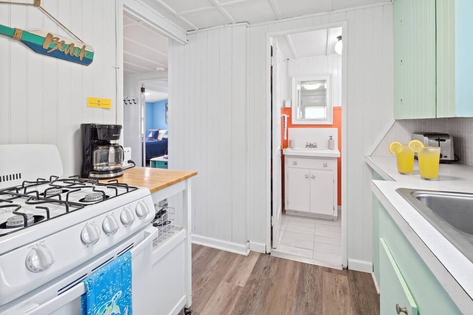 Kitchen features modern appliances plus coffee maker that will provide your needs.