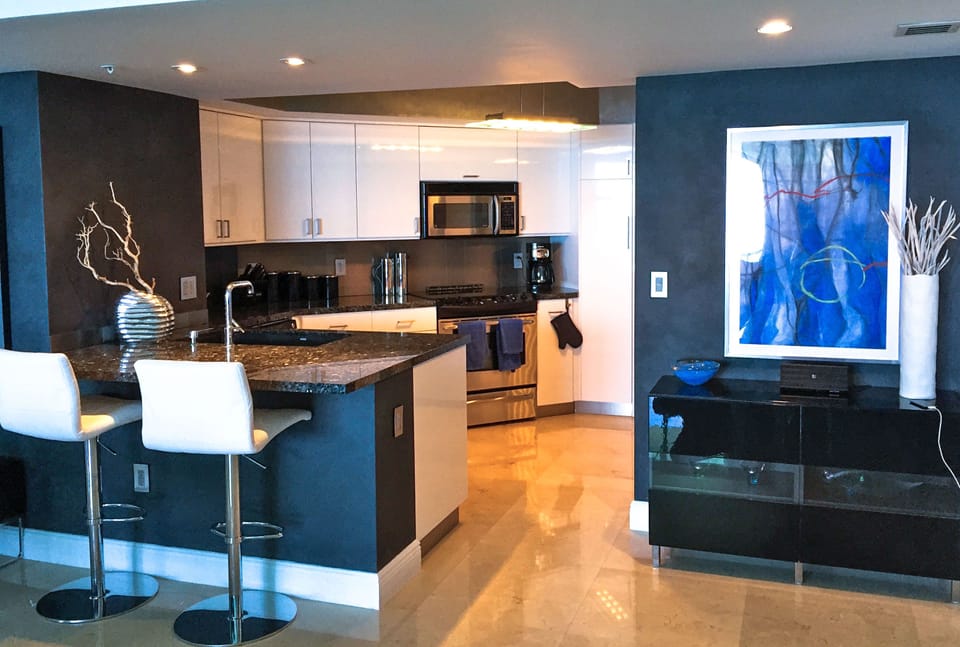kitchen area with modern upgrades