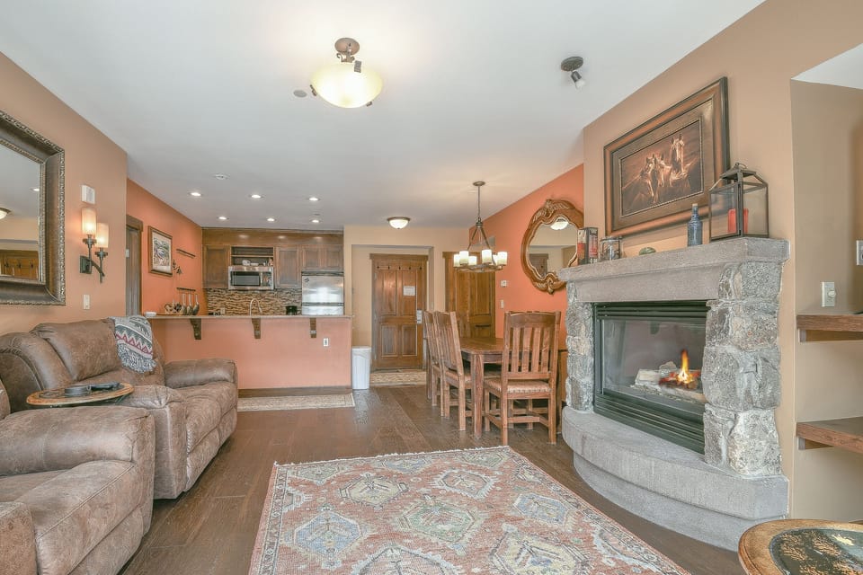 Relax after a long day by the gas fireplace