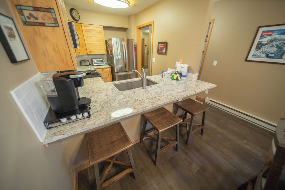 Barstool seating to keep the chef company