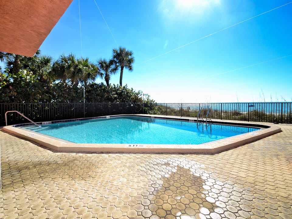 Beachside pool for guests.
