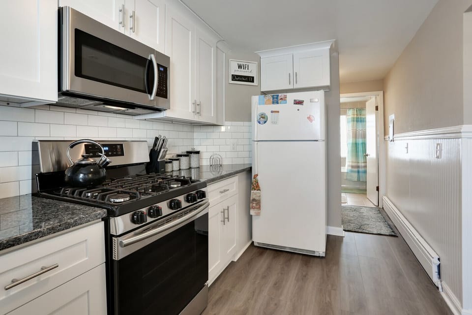 All the conveniences of home in this full kitchen.