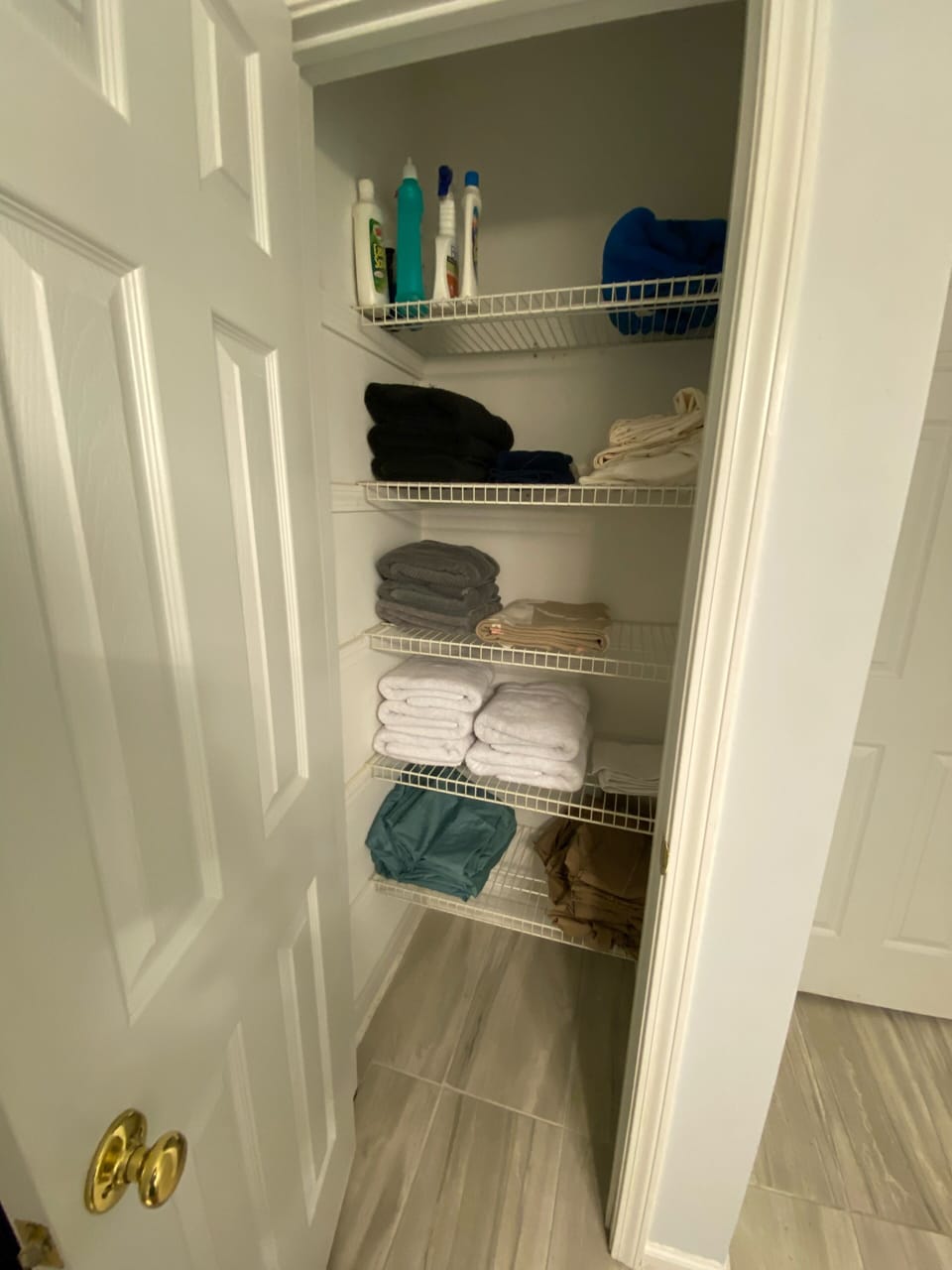 Hall bathroom linen closet