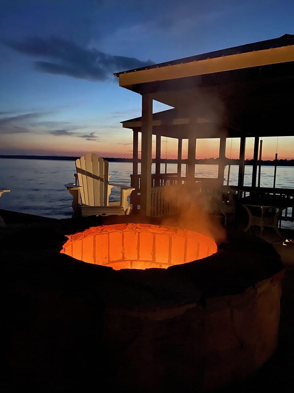 Sit fireside and watch an amazing sunset