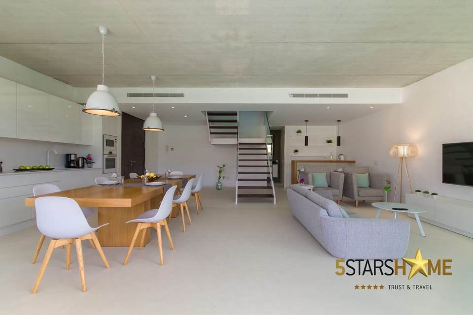 Open living room and kitchen