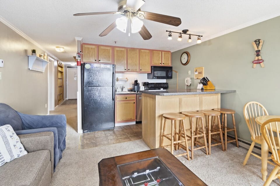 Efficient kitchen and living area