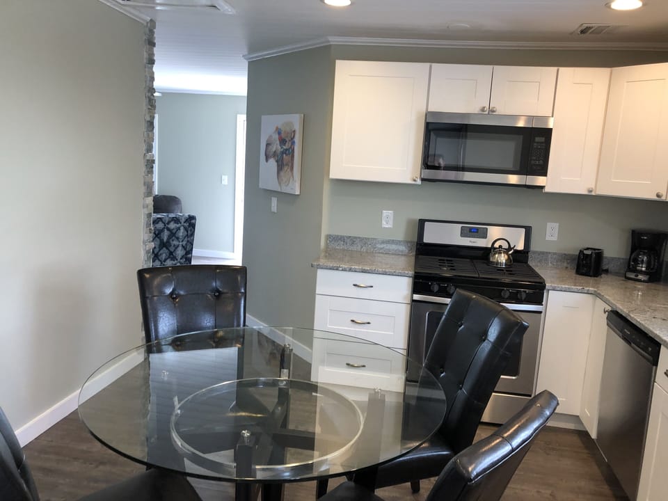 Indoor dining table located in the kitchen