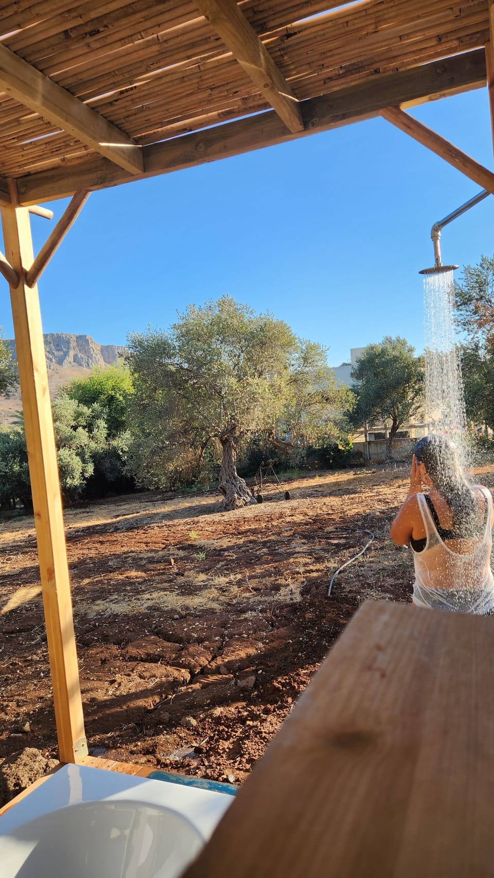 A new outdoor bath and shower! August 2023