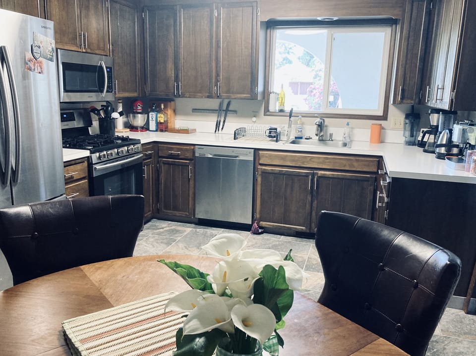 Kitchen with natural gas cook top