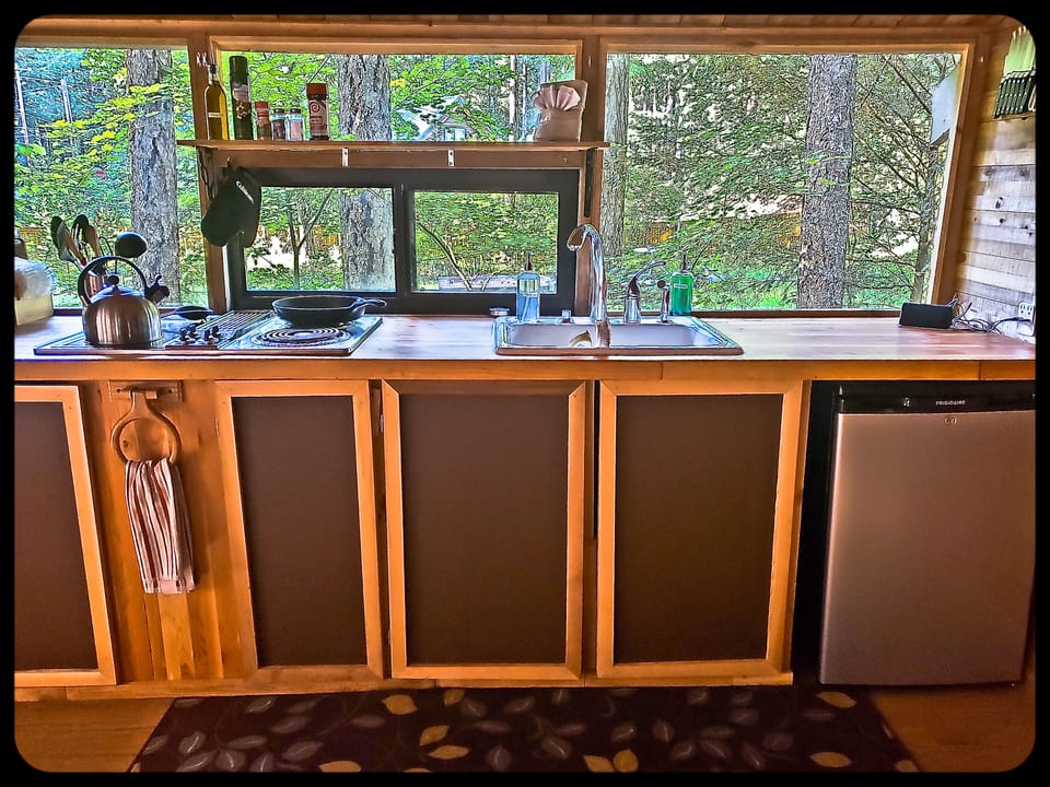 Nanook's Retreat has a mini fridge, and 4 burner stove top * (No oven) *