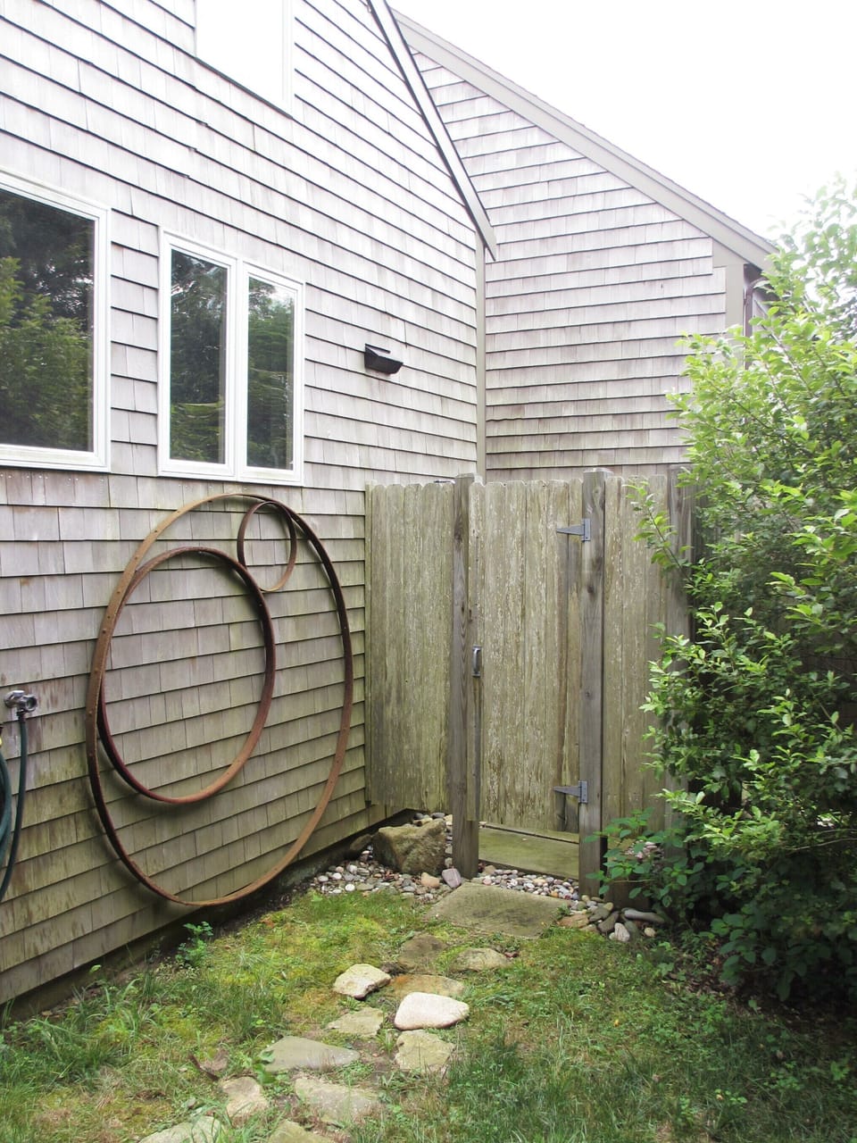 Private, fully fenced in outdoor shower.