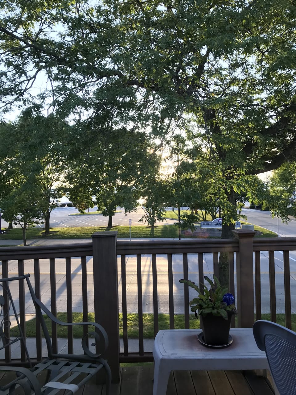 Morning sunrise coffee on the deck.