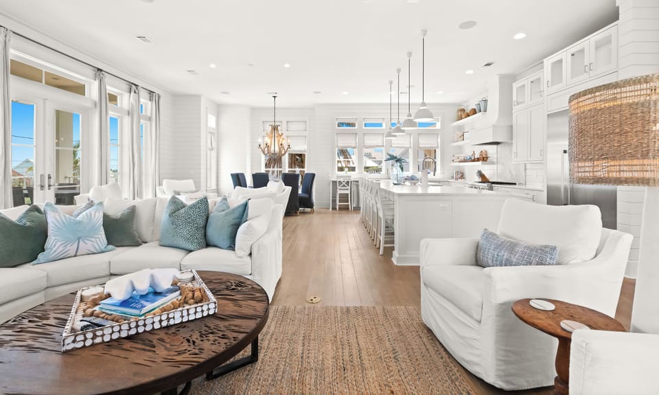 The 2nd floor open floor plan offers multiple sitting areas