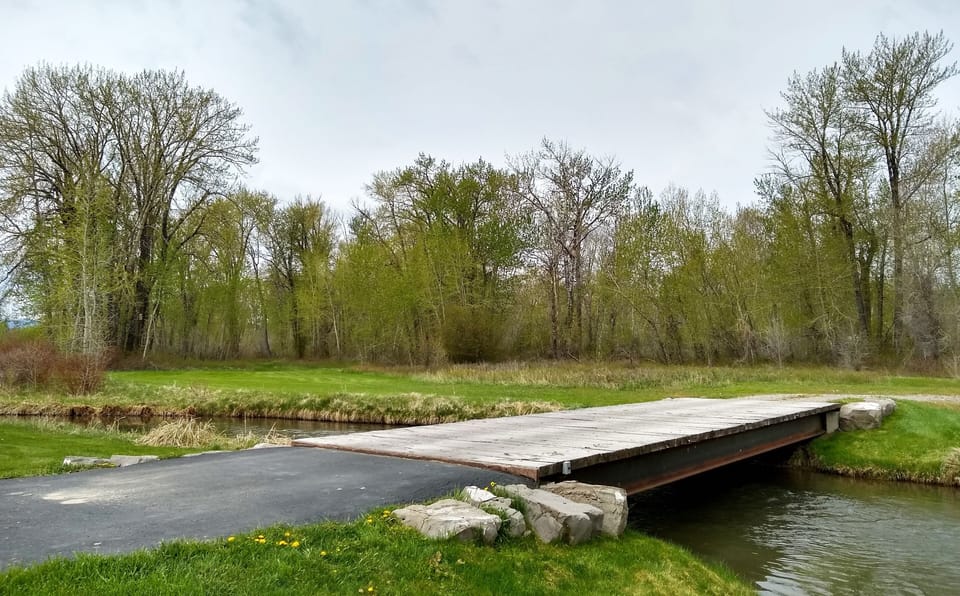 Cross this bridge to access the area along the Gallatin River