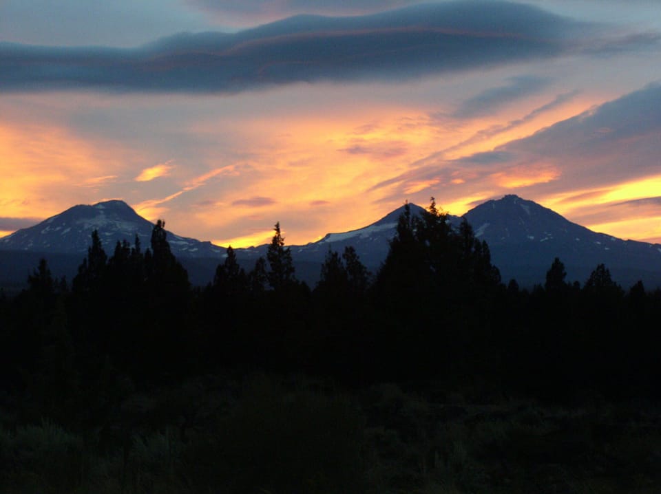 The Three Sisters seen from the the front and Master decks.
