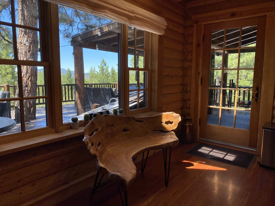 Beautiful vistas are evident from almost every window.
