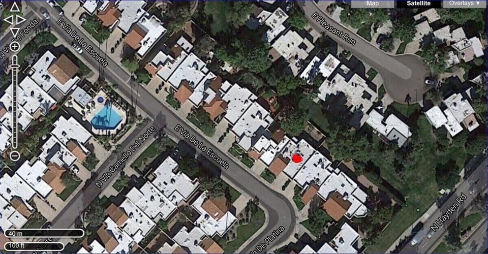 Aerial View (home with red dot)
notice how close to the Heated community Pool and Spa