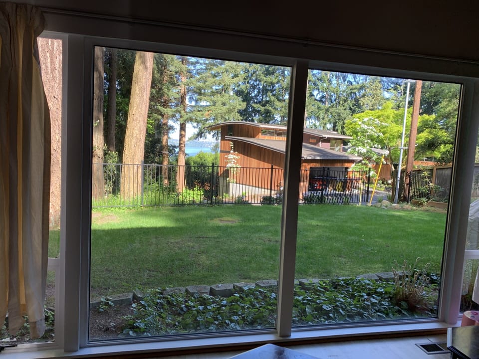 Living/Dining room with view