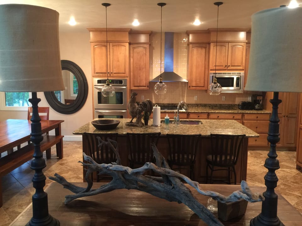 View of the kitchen from the living area