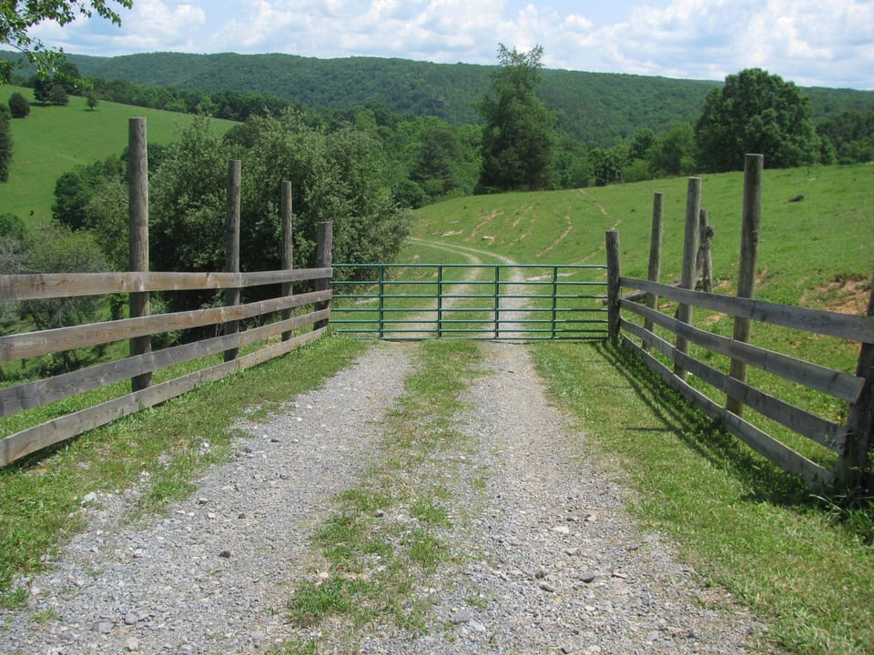 First of two cattle gates to get to the cabin.