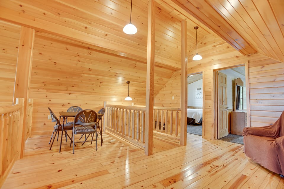 The upstairs loft area! Feel free to hangout, grab a board game or just relax in this space.