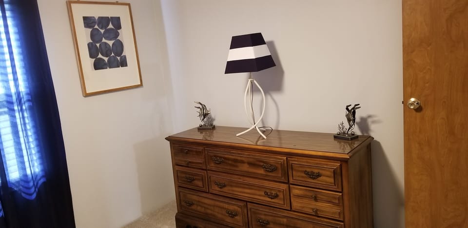 The third bedroom; the house has ample dresser space for long stays