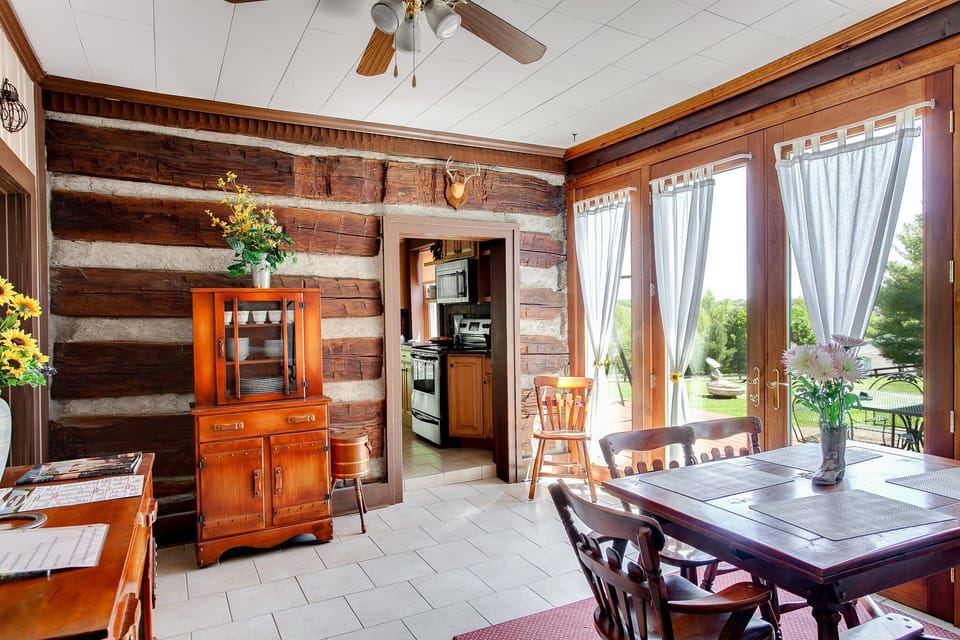 Look out over the beautiful property through the large windows and doors.