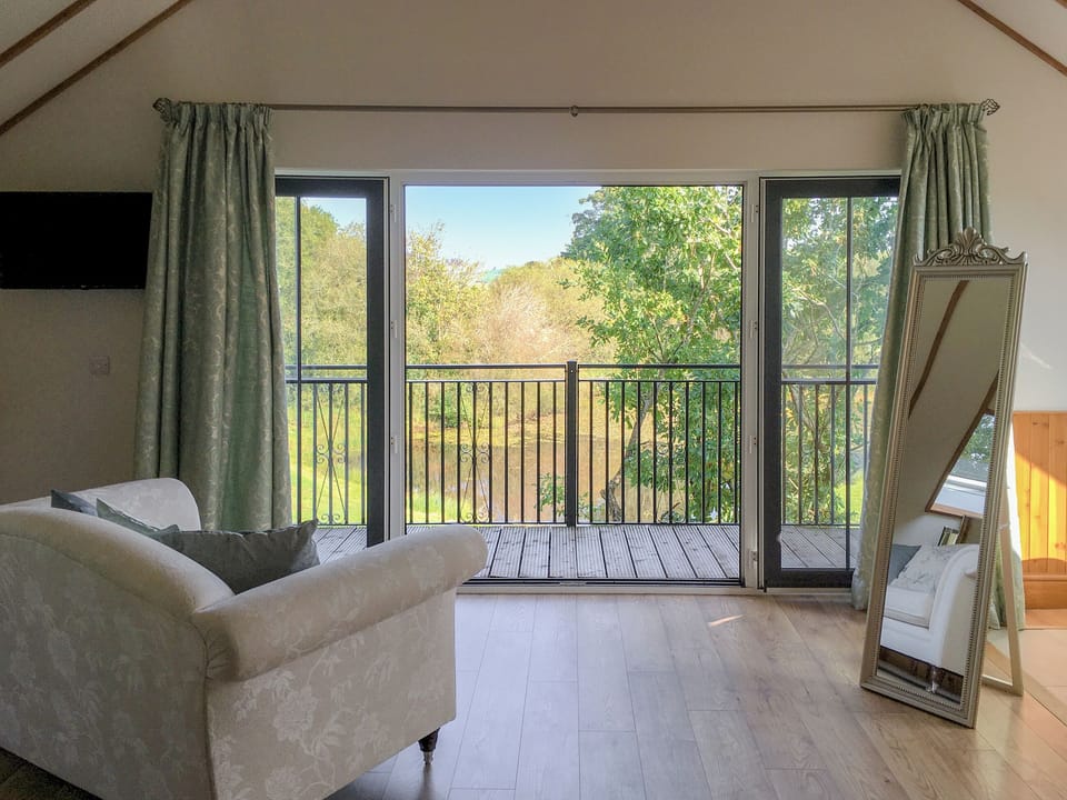 Interior - Lakeside balcony view | Lakeside Lodge, near Rhayader