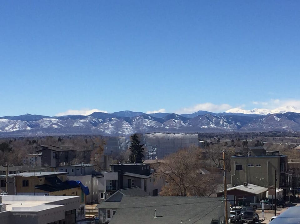 Spectacular mountain views from the private rooftop deck. 
