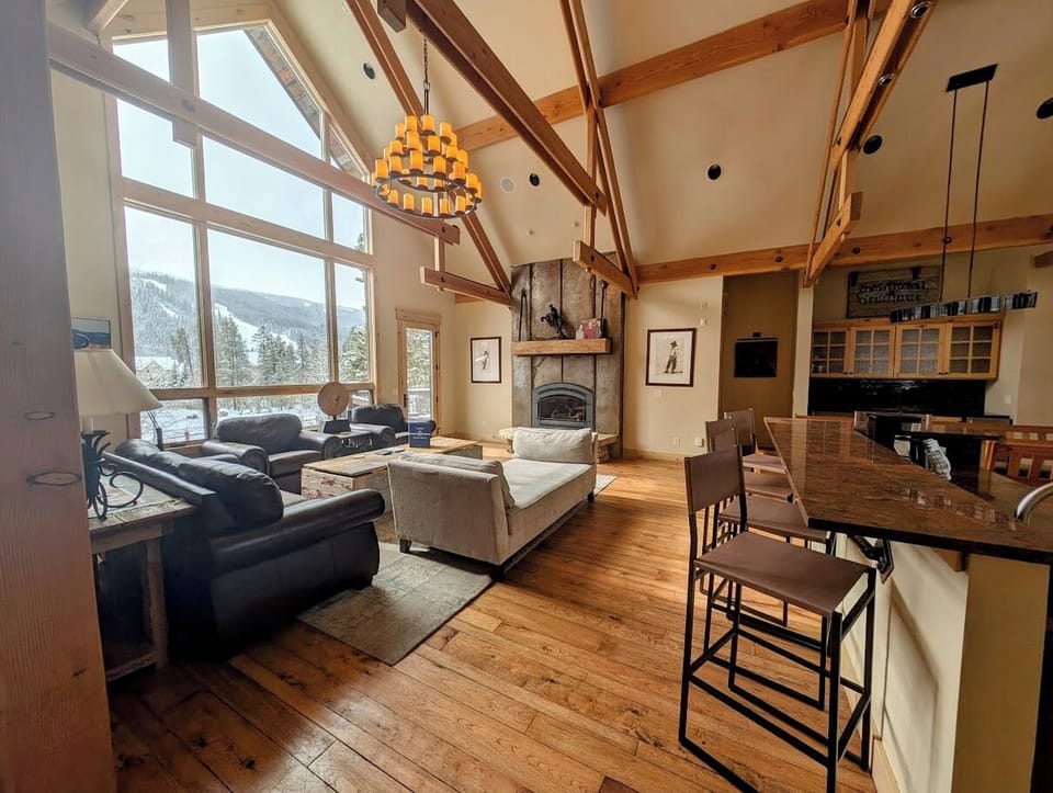 Open layout with views of Keystone Ski Hill #winter