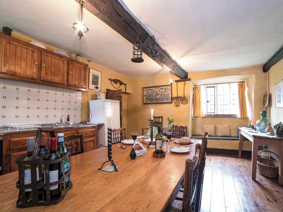 Kitchen with dining area | The Old Priory Cottage, Dunster, near Minehead