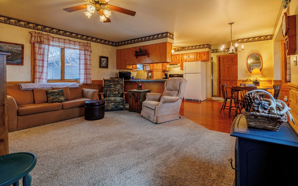 Unwind after your day's adventures in the cozy living room