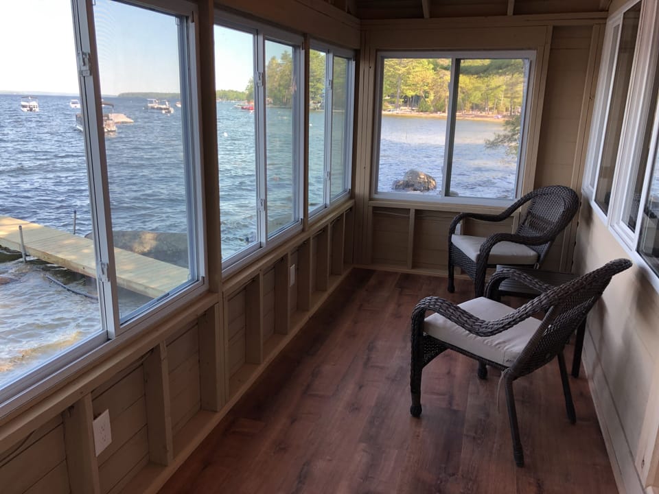 Porch just a couple feet from the waters edge