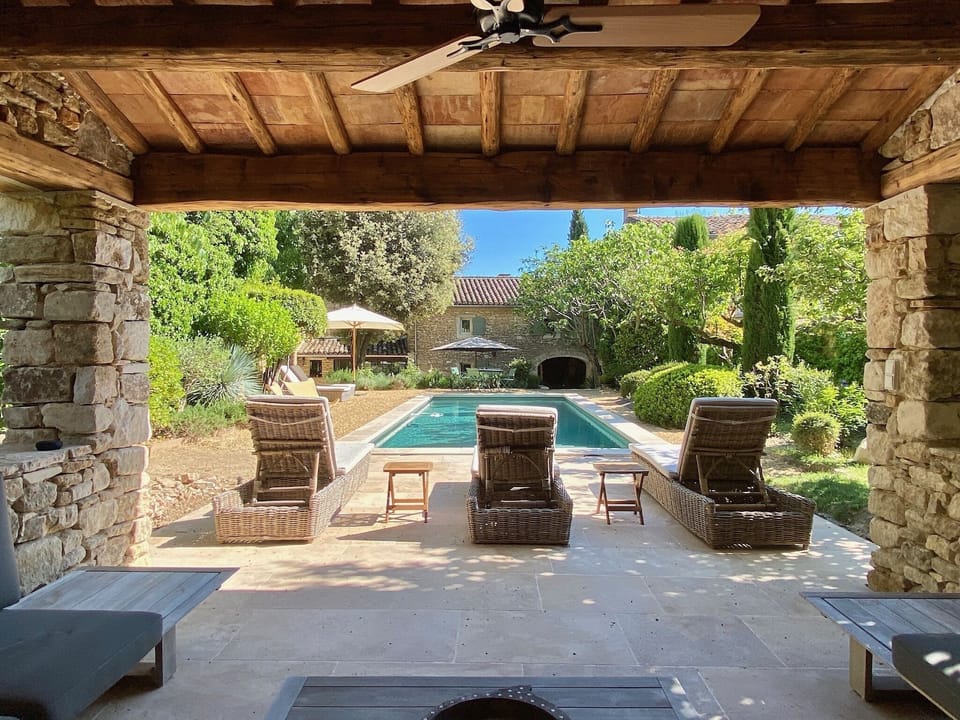 View from the pool house 