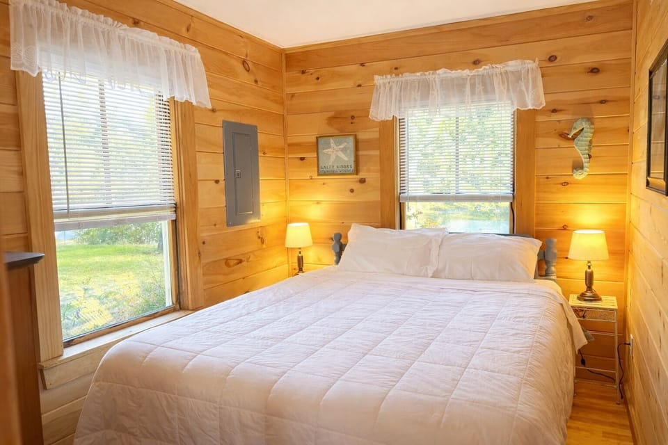 Bedroom 1 with a queen size bed.